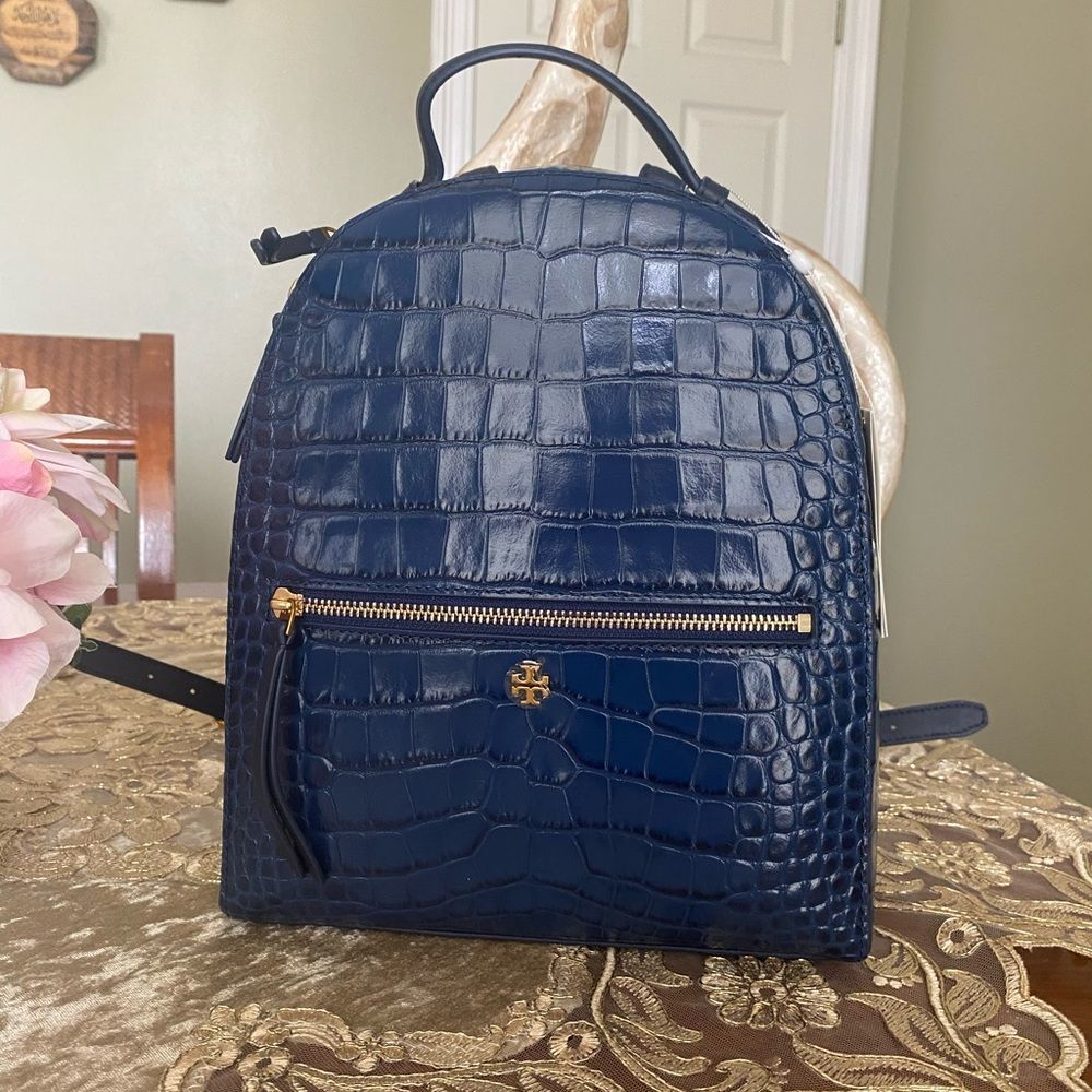 Tory Burch tory burch croc-embossed backpack - Picture 10 of 10